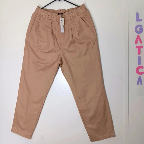 Sanctuary Pants - Sanctuary Women's super high-rise pants, straight leg, sz L, lyocell, pull-on.